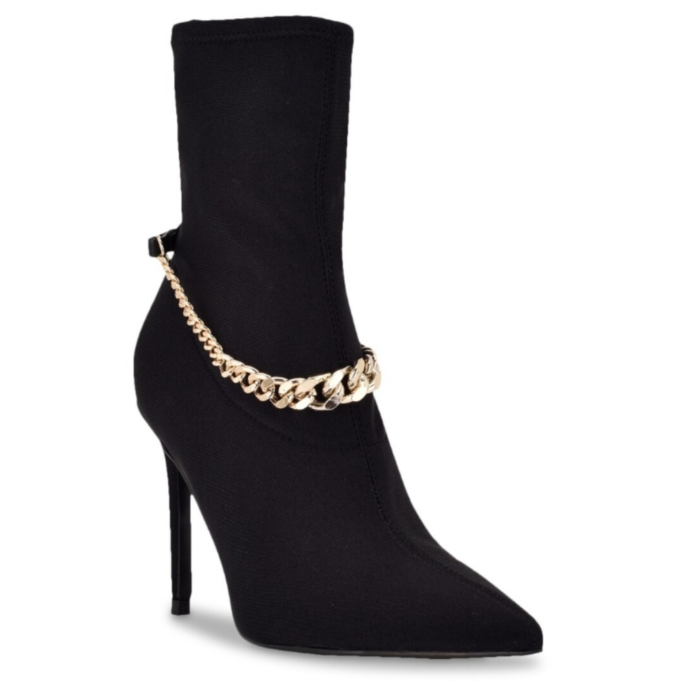 Guess forsta black shock ankle heeled boots size 9.5